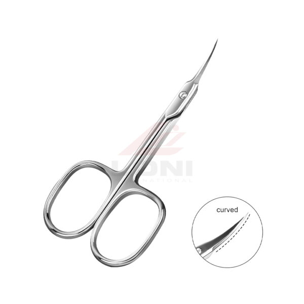 Silvery Extra Fine Curved Cuticle Scissors – Precision Grooming for Nails, Brows & Skin - Image 2