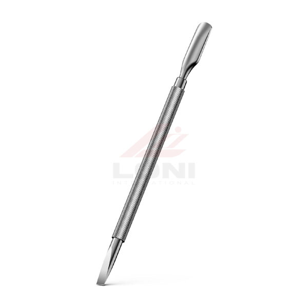 2-in-1 Stainless Steel Cuticle Pusher & Trimmer – Silver Nail Care Tool for Manicures & Pedicures - Image 2