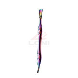 2-in-1 Stainless Steel Cuticle Pusher & Trimmer – Rainbow