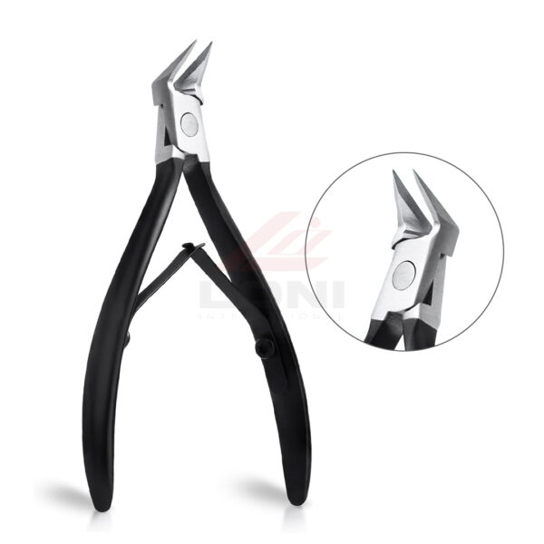 Straight Slanted Ingrown Toenail Clippers – Heavy Duty Nail Cutter for Thick Nails (Black) - Image 2