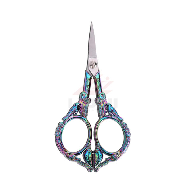 4.6'' Rainbow Bird Embroidery Scissors – Vintage Detail Shears for Sewing & Craft - Image 3
