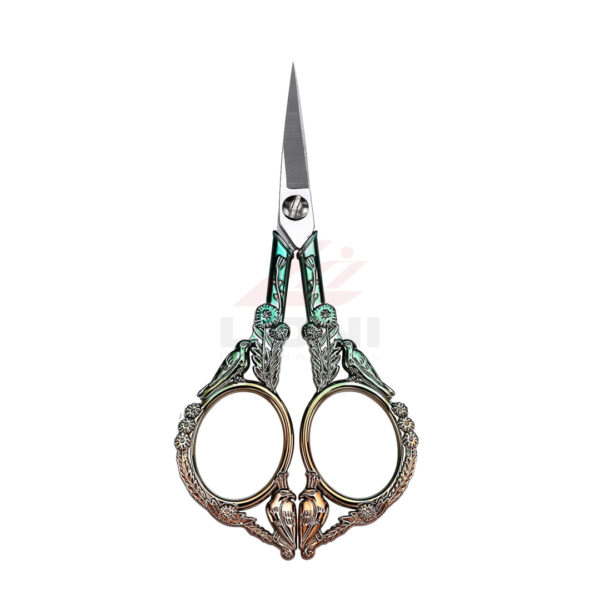4.6'' Rainbow Bird Embroidery Scissors – Vintage Detail Shears for Sewing & Craft - Image 2
