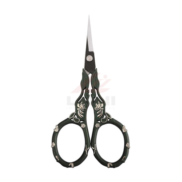Vintage Gold & Red Embroidery Scissors with Case – Detail Shears for Sewing & Craft - Image 2